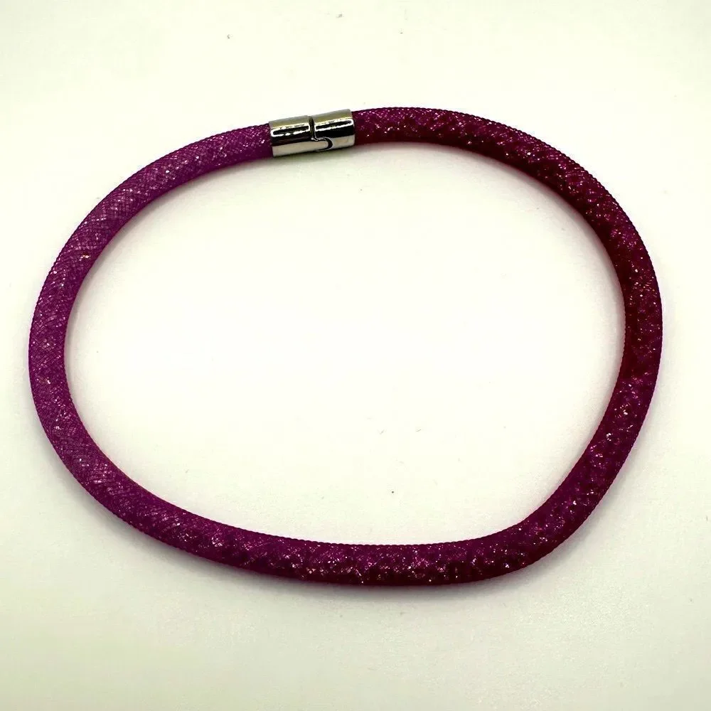 Swarovski Stardust purple mesh choker necklace! With original box, never worn!